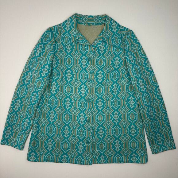 Vintage 1960’s Textured Polyester Double Knit Jacket with Buttons - Hand Sewn - Picture 1 of 5